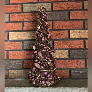 Festive Purple and Gold Holiday Tree